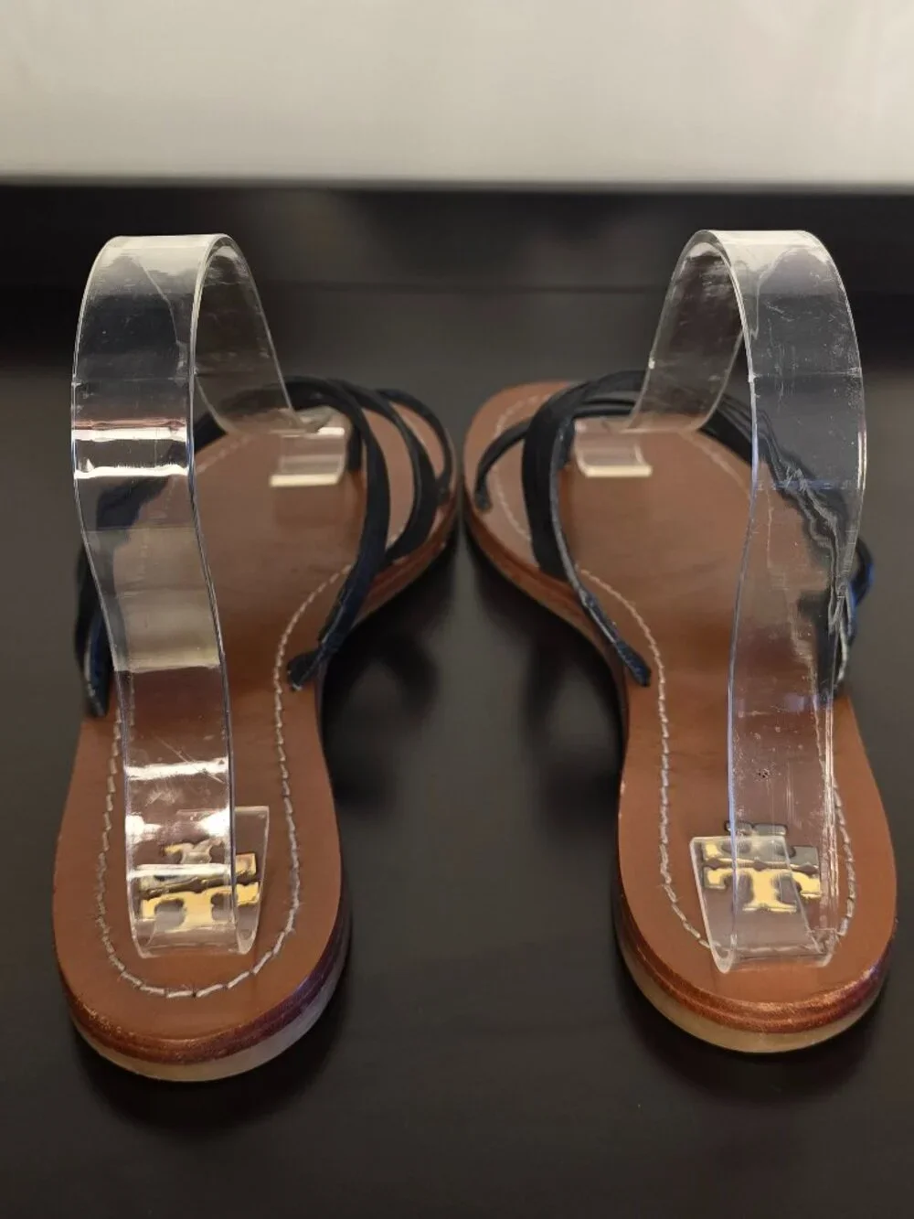 Tory Burch Patos Black Strappy Leather Sandals Size 7.5
